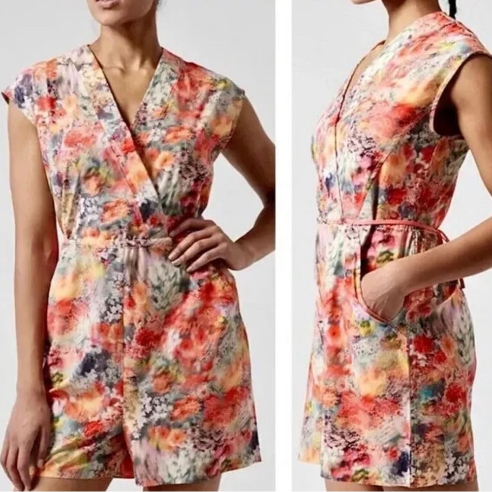 NWOT Athleta Marlow Romper, Renewed Bloom‎ Pink SIZE L